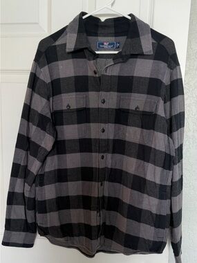 Vineyard Vines by Shep & Ian Gray Shirt Plaid Flannel Button up Medium
